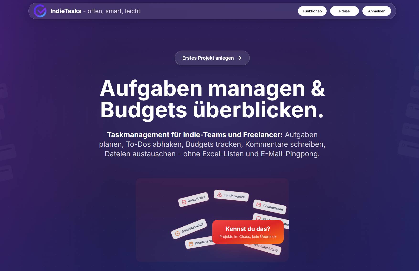 Screenshot von IndieTasks